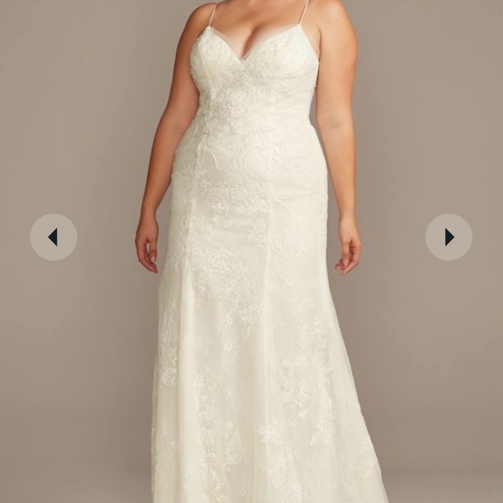 Brand new ivory David’s Bridal Wedding dress and bag